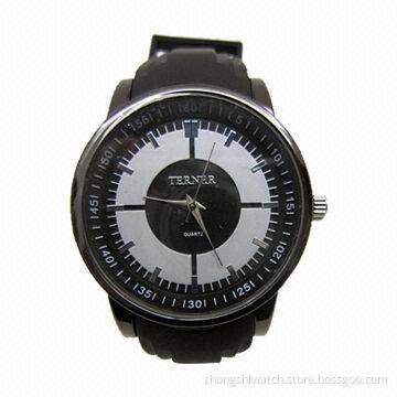 Luxury Brand Design Silicone Wristwatch for Men with Japan Quartz Movement and Big Dial